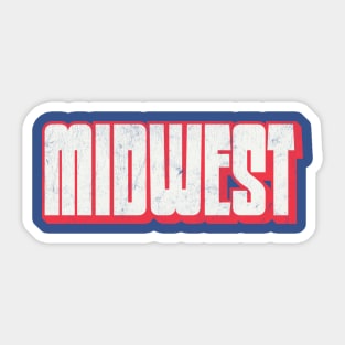 MIDWEST / Retro Typography Design Sticker